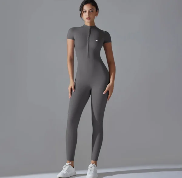 Women's Long Sleeve Zipped-Front Bodysuit, unitard romper