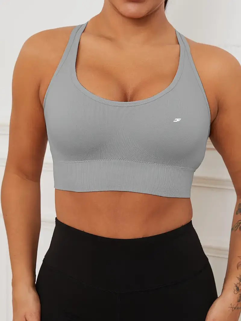 Solid Color Seamless Sports Bra for women