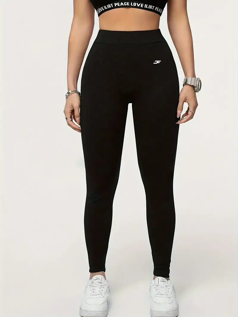 Stretchy High-Waist Black Leggings for Women